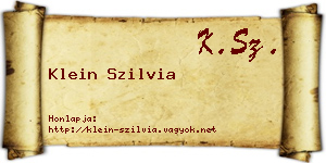 Klein Szilvia névjegykártya