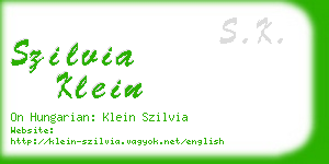 szilvia klein business card